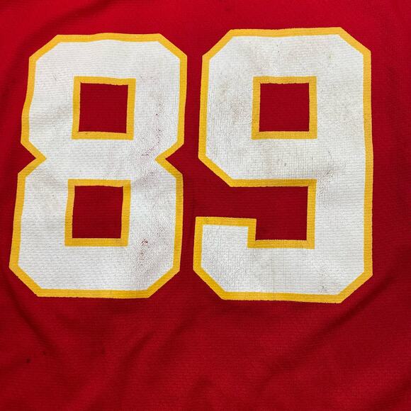 Chiefs XL Logo 7 89 Rison Jersey Red White Short Sleeve Top Shirt Team Vintage - Picture 6 of 13